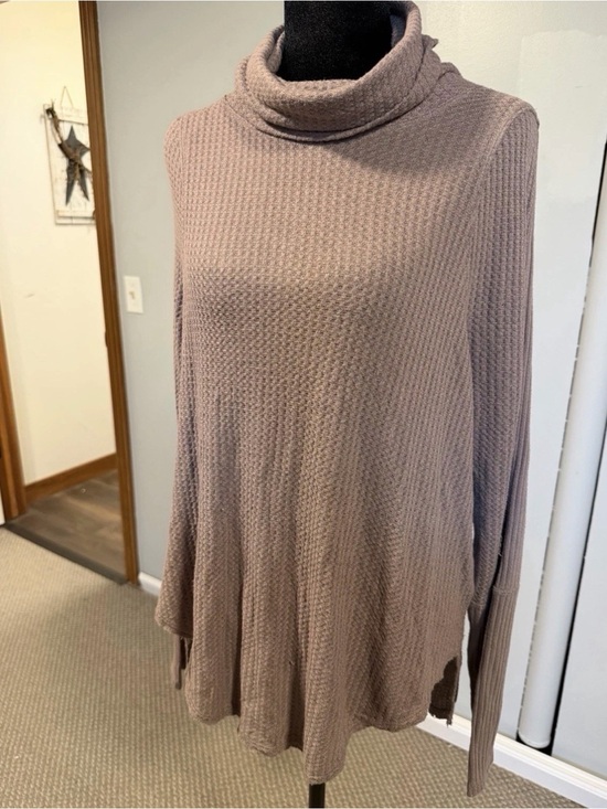 Free People Tops - We The Free Free People Waffle Knit Cowl Neck Tunic Top Medium